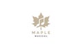 Leaf maple with music logo vector symbol icon design graphic illustration Royalty Free Stock Photo