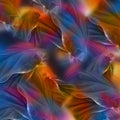 Leaf multicolor wallpaper, abstract 3d, red blue mixing color, Textile Digital Print, hd background Royalty Free Stock Photo