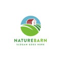 Leaf Nature farm barn logo vector illustration template