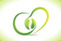 Leaf nature heart shape logo icon vector image