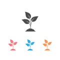 Leaf nature icon set on white. Vector isolated