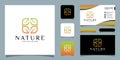 Leaf nature logo designs vectors and business card design template Royalty Free Stock Photo