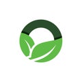 Leaf Nature Organic Circle Logo Graphic Design