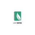 Leaf and note silhouette logo template design Royalty Free Stock Photo