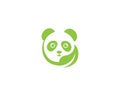 Leaf panda logo icon vector.