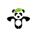 Leaf panda logo vector design