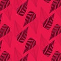 Leaf pattern on red background. Seamless Pattern. Print texture. Fabric design.