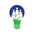 Leaf people bulb shape concept logo design icon Royalty Free Stock Photo
