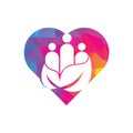Leaf people heart shape concept logo design icon Royalty Free Stock Photo