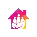 Leaf people home shape concept logo design icon Royalty Free Stock Photo