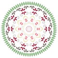 Leaf and petal floral radial Mandala