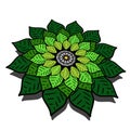 leaf pile mandala illustration in 3d style