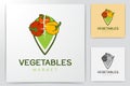 leaf and a pile of tomato logo Designs Inspiration Isolated on White Background