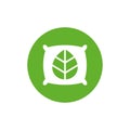 Leaf pillow logo template, natural organic pillows icon, eco pillow logo vector Royalty Free Stock Photo