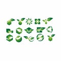 Leaf,plant,logo,ecology,people,wellness,green,leaves,nature symbol icon set of vector designs Royalty Free Stock Photo
