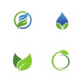 Leaf, plant, logo, ecology, people, wellness, green, leaves, nature symbol icon set of vector designs Royalty Free Stock Photo