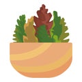 Leaf plant pot icon cartoon vector. Workplace residence Royalty Free Stock Photo