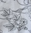 Leaf print on cotton cloth