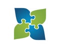 leaf puzzle logo icon template Royalty Free Stock Photo