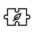 Leaf puzzle thin line vector icon Royalty Free Stock Photo