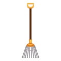 Leaf rake icon, cartoon style