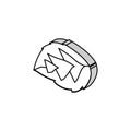 leaf raspberry green isometric icon vector illustration