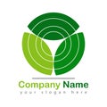 Leaf recycle logo green on white Royalty Free Stock Photo