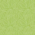 Leaf seamless pattern. Abstract floral background with leaves. Green color