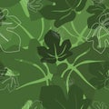 Fig leaves seamless vector illustration patter