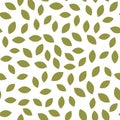 Leaf seamless pattern vector plant background. Nature flat leaf herb green soft vine pattern Royalty Free Stock Photo