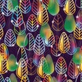 Leaf shape color effect seamless pattern