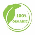 Leaf shaped logo organic natural eco friendly emblem