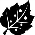 Leaf Silhouette with Raindrops Vector Illustration for Nature and Weather Design Elements Royalty Free Stock Photo