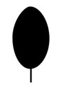 Leaf silhouette vector. Black shape with ovate Leaf shape