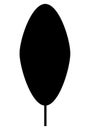 Leaf silhouette vector. Black shape with ovate. Leaf shape