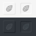 Leaf, smart, farm, neomorphism style, vector icon with button