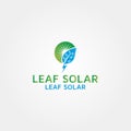 Leaf Solar vector logo design