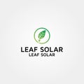 Leaf Solar vector logo design template