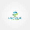 Leaf Solar vector logo design template idea Royalty Free Stock Photo