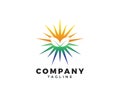 Leaf Sun Logo Design Element Royalty Free Stock Photo