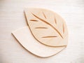 Leaf symbol logo concept, wood cutting design illustration icon