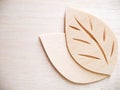 Leaf symbol logo concept, wood cutting design illustration icon