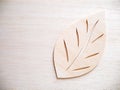 Leaf symbol logo concept, wood cutting design illustration