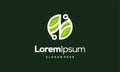 Leaf Tech logo designs, Green Technology logo designs concept vector Royalty Free Stock Photo