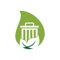 Leaf trash drop shape concept vector logo design icon. Royalty Free Stock Photo