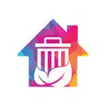 Leaf trash home shape concept vector logo design icon