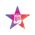 Leaf trash star shape concept vector logo design icon. Royalty Free Stock Photo