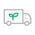 Leaf truck thin line color vector icon Royalty Free Stock Photo