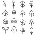 Leaf vector design line icon. Royalty Free Stock Photo