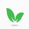 Leaf vector green icon for vegan, bio eco label Royalty Free Stock Photo